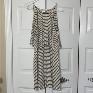 Black and white striped dress